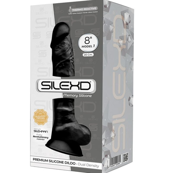 Silexd modelo 1 pene realístico silicona premium silexpan negro 20 cm