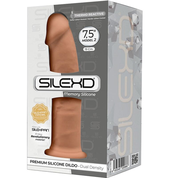 Silexd modelo 2 pene realístico silicona premium silexpan caramelo 19 cm