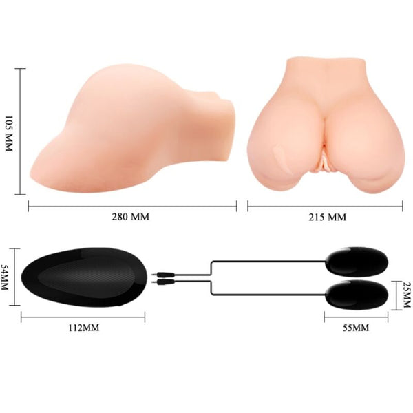 Crazy vagina y ano con malla realista con vibración