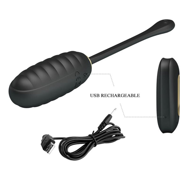 Doreen huevo vibrador de lujo recargable negro control remoto
