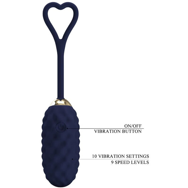 Vivian huevo vibrador control remoto azul