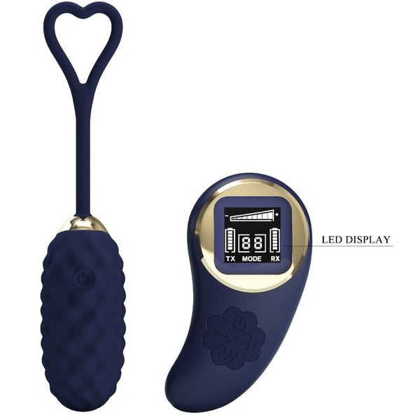 Vivian huevo vibrador control remoto azul