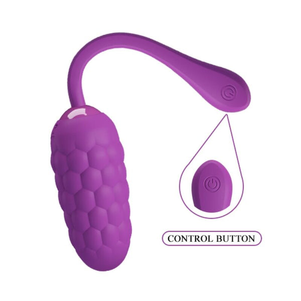 Huevo vibrador con textura marina recargable morado