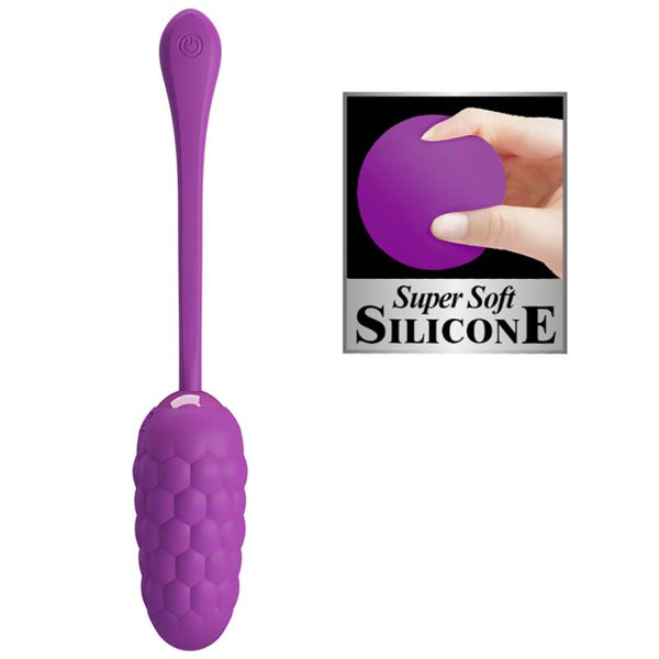 Huevo vibrador con textura marina recargable morado