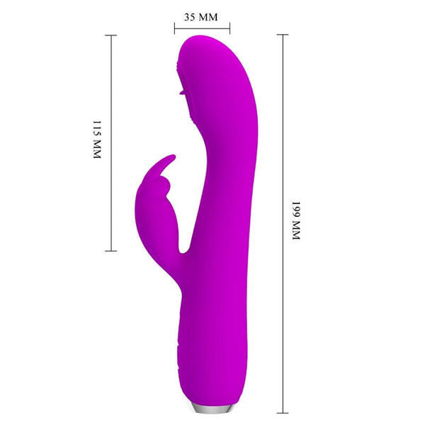Rachel vibrador recargable con succionador morado