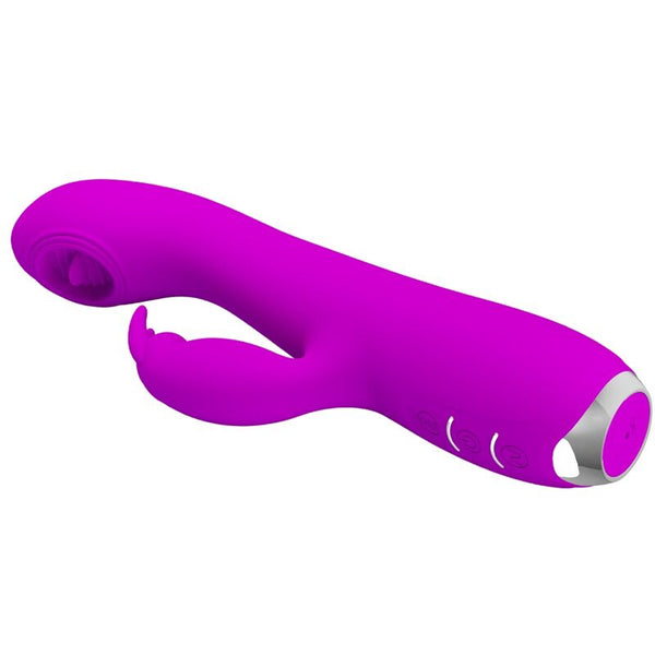 Rachel vibrador recargable con succionador morado