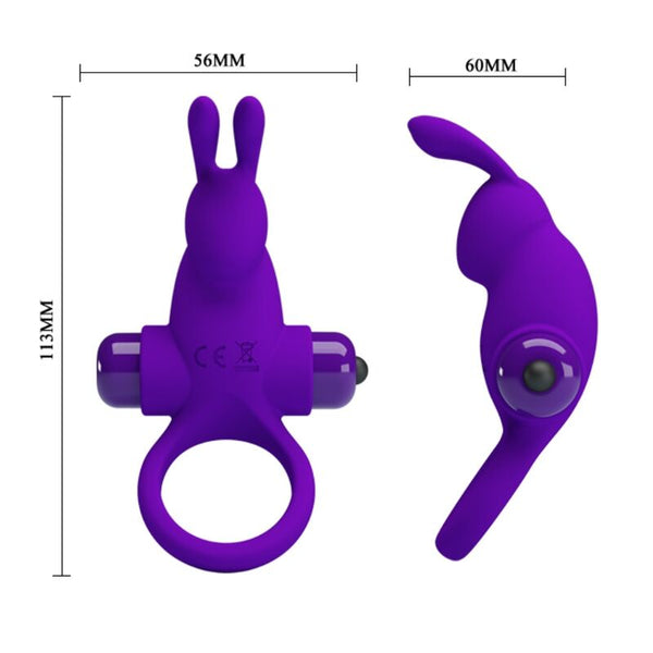 Anillo vibrador i conejo para pene morado
