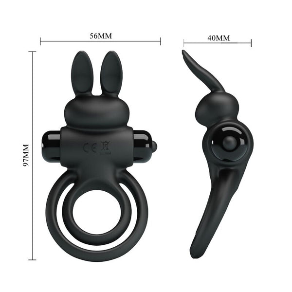 Anillo vibrador iii conejo para pene negro