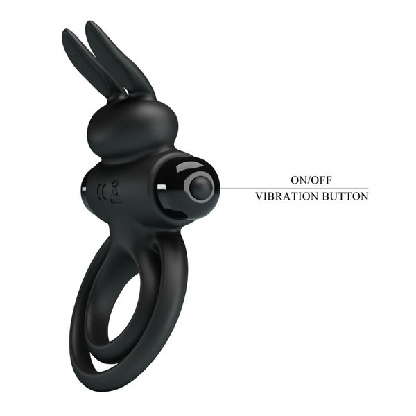 Anillo vibrador iii conejo para pene negro