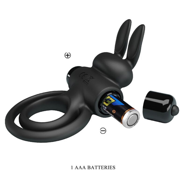 Anillo vibrador iii conejo para pene negro