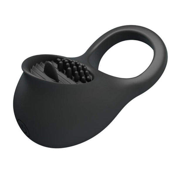 Anillo vibrador para pene con lengua negro
