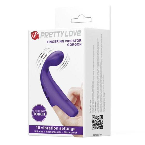 Gorgon vibrador de dedo recargable morado