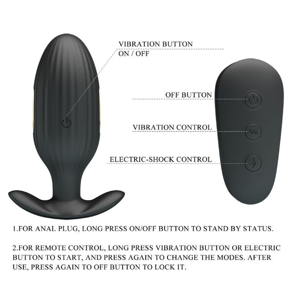 Kelly plug anal vibrador recargable negro