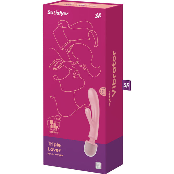 Triple lover masajeador vibrador rabbit gris