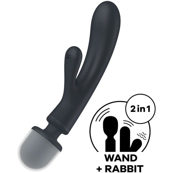 Triple lover masajeador vibrador rabbit gris