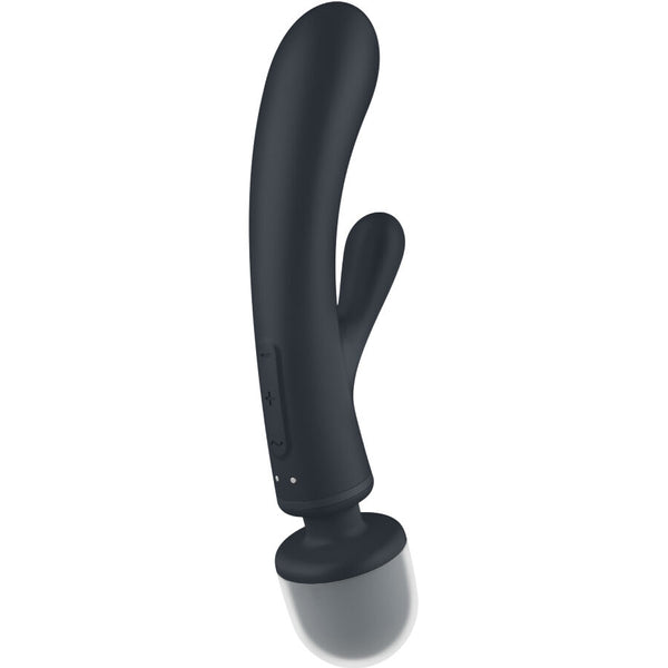 Triple lover masajeador vibrador rabbit gris