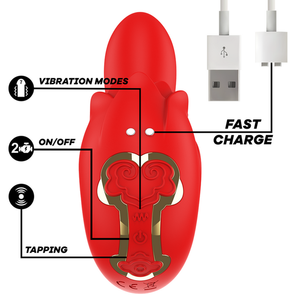 Estimulador vibrador Selena con golpeteo rojo
