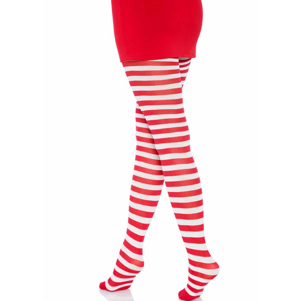 Leg medias de rayas blanco rojo