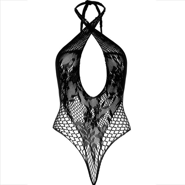 Leg teddy halter con encaje negro