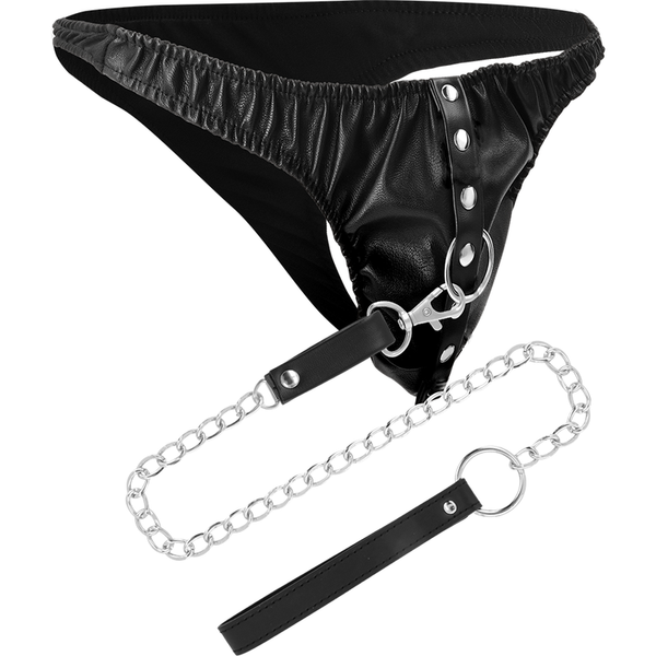 Darkness tanga de sumisión con cadena metal