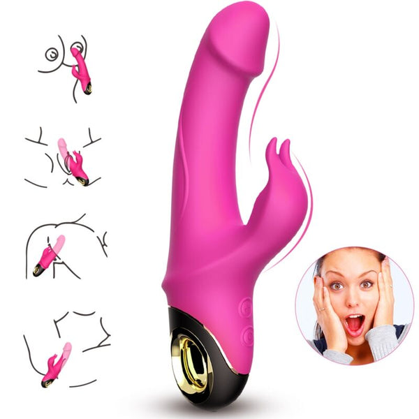 Meteror dildo vibrador rabbit rotador fucsia