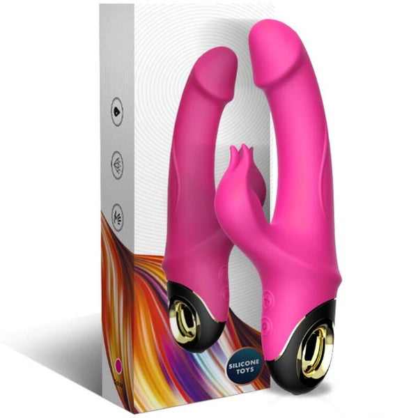 Meteror dildo vibrador rabbit rotador fucsia