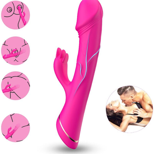Dildo vibrador rabbit silicona fucsia