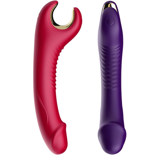 Prince dildo vibrador y rotador rojo