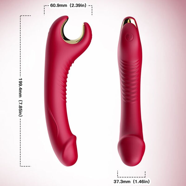 Prince dildo vibrador y rotador rojo