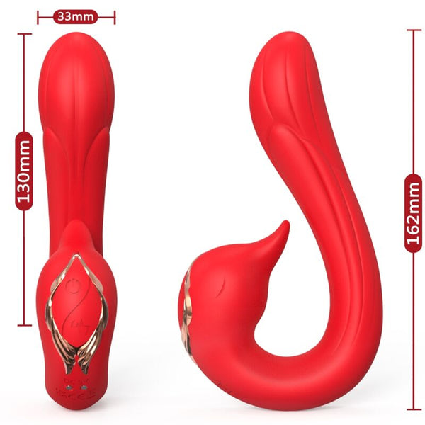 Delfin vibrador multiposicion y efecto calor rojo