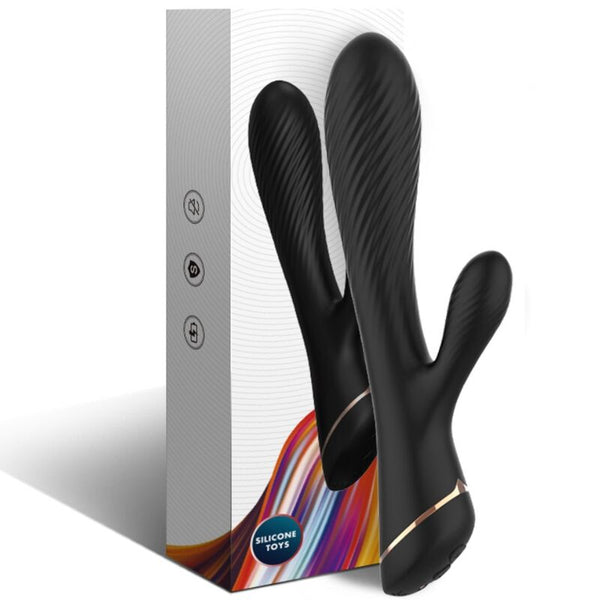 Vibrador rabbit silicona negro