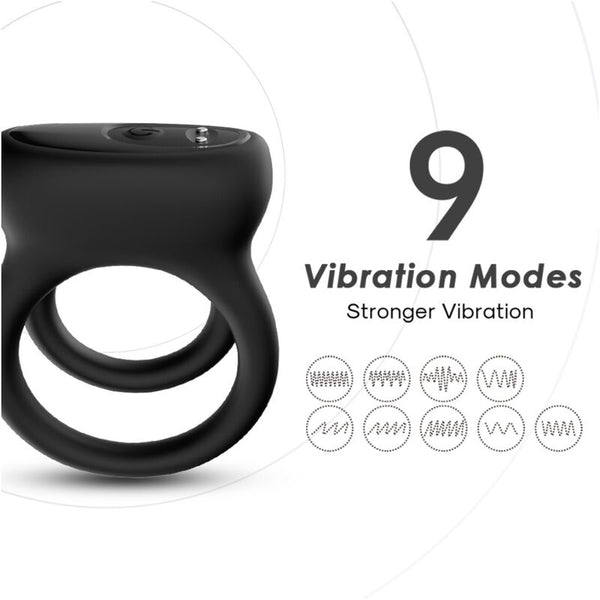 Doble anillo vibrador negro 2