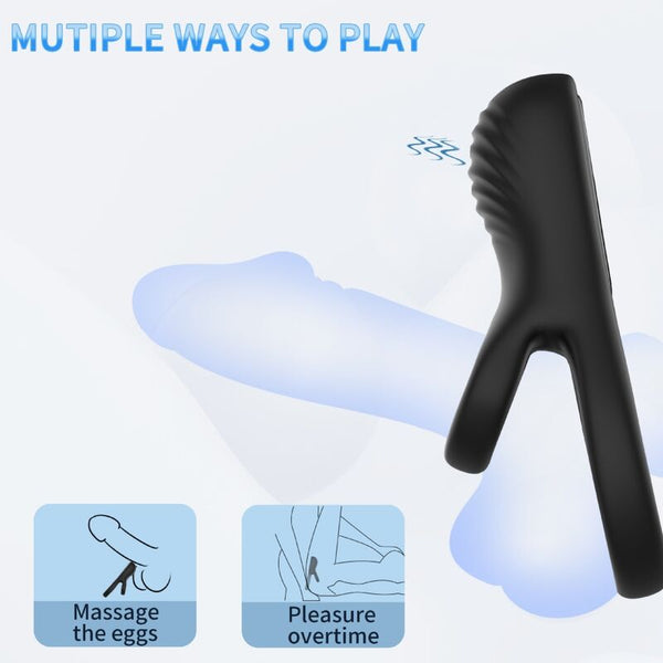 Doble anillo vibrador negro