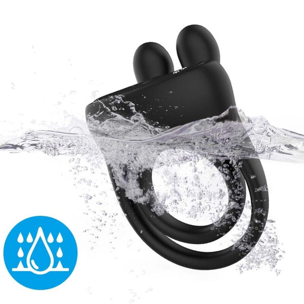 Anillo vibrador rabbit negro