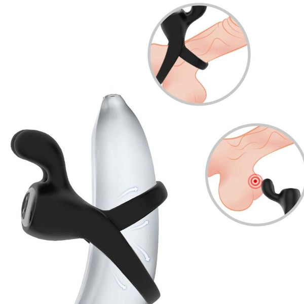 Anillo vibrador rabbit negro