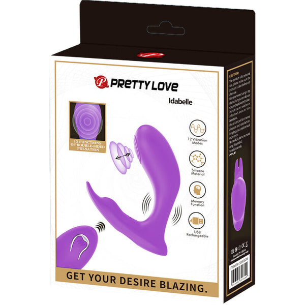Pretty idabelle vibración y pulsation control remoto violeta