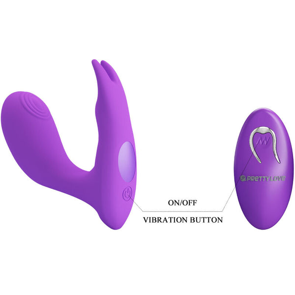 Pretty idabelle vibración y pulsation control remoto violeta