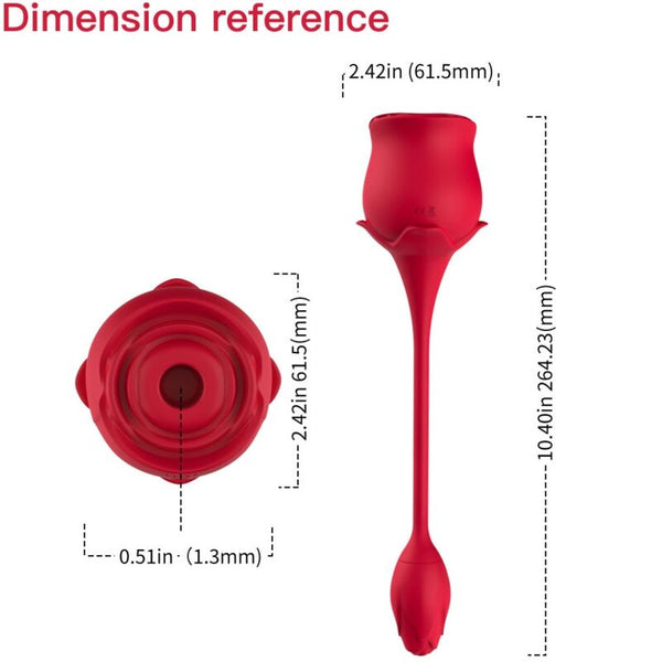 Succionador de clítoris armony rosa y vibrador 10 modos rojo
