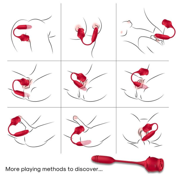 Succionador clítoris y vibrador rojo armony roseknigth