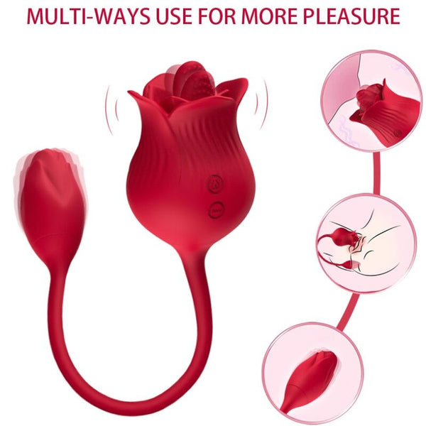 Vibrador estimulador clítoris con cola 10 modos rojo armony rosa