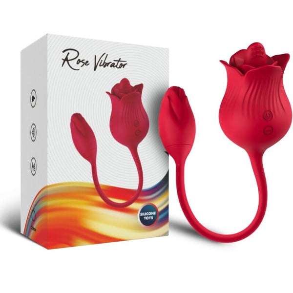 Vibrador estimulador clítoris con cola 10 modos rojo armony rosa
