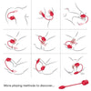 Succionador y vibrador armony rosa 2 en 1 estimulador 10 modos con cola rojo