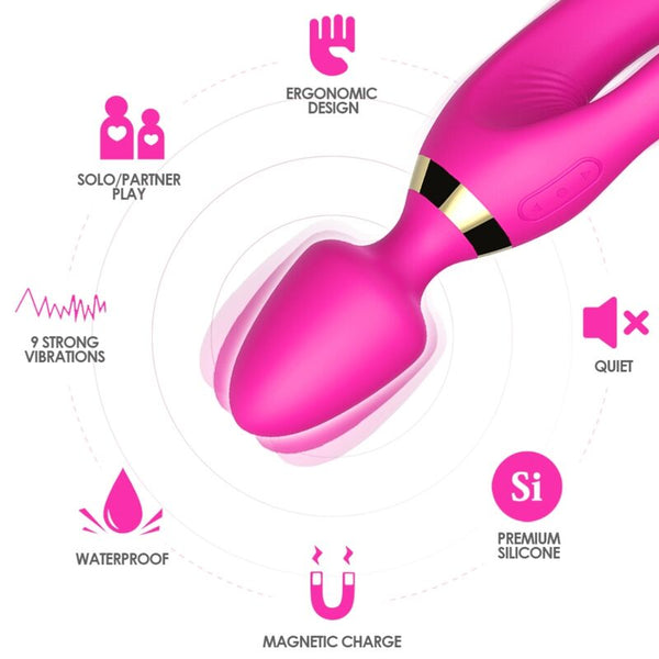 Masajeador y vibrador rabbit fucsia