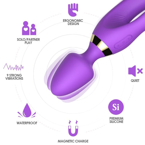 Masajeador y vibrador rabbit violeta