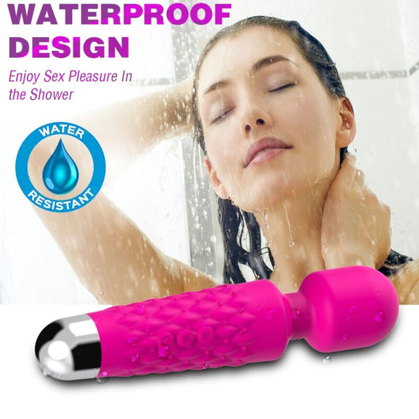 Postman masajeador y vibrador cabeza flexible fucsia