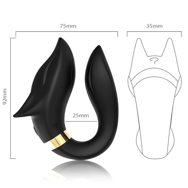 Fox vibrador parejas control remoto negro