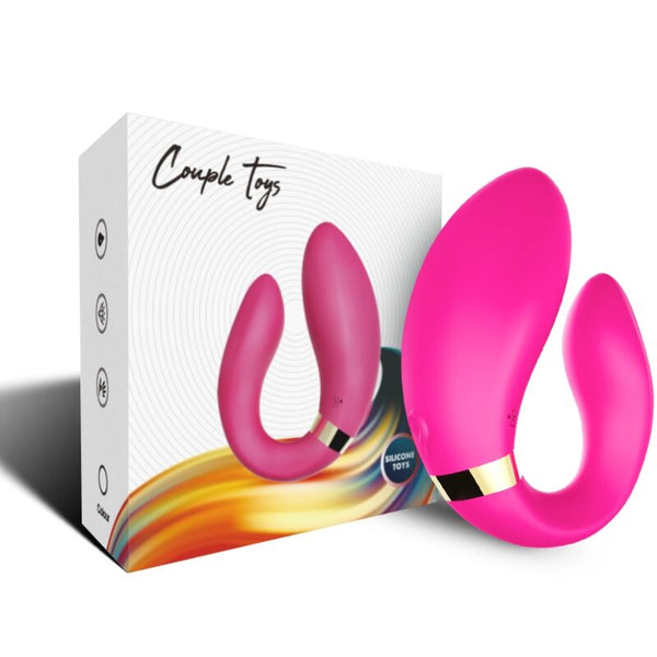 Crescent vibrador pareja control remoto fucsia