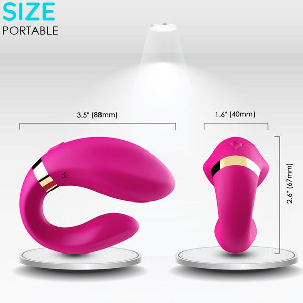 Crescent vibrador pareja control remoto fucsia