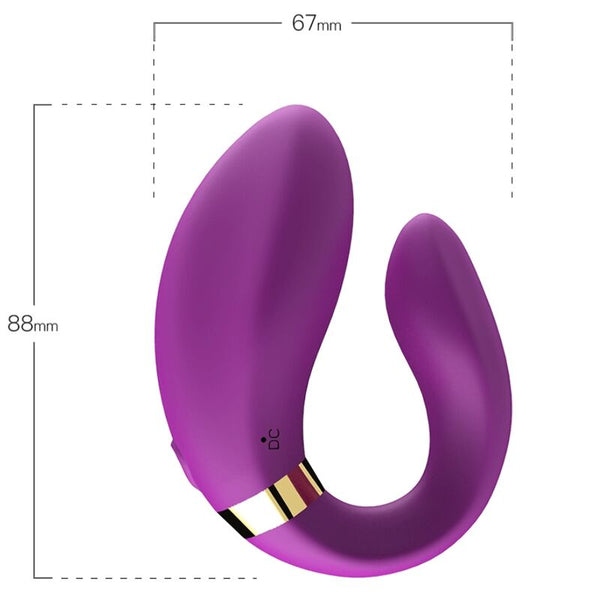 Crescent vibrador pareja control remoto violeta