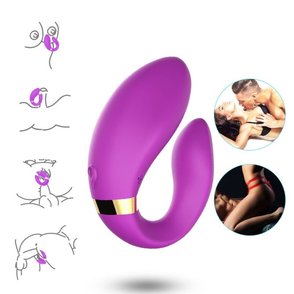 Crescent vibrador pareja control remoto violeta